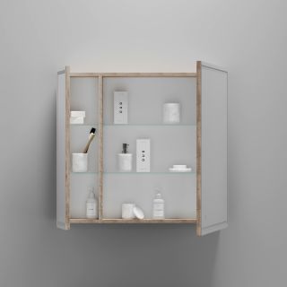 Зеркальный шкаф с LED подсветкой Sancos Mirror MI80EG 79см дуб галифакс натуральный